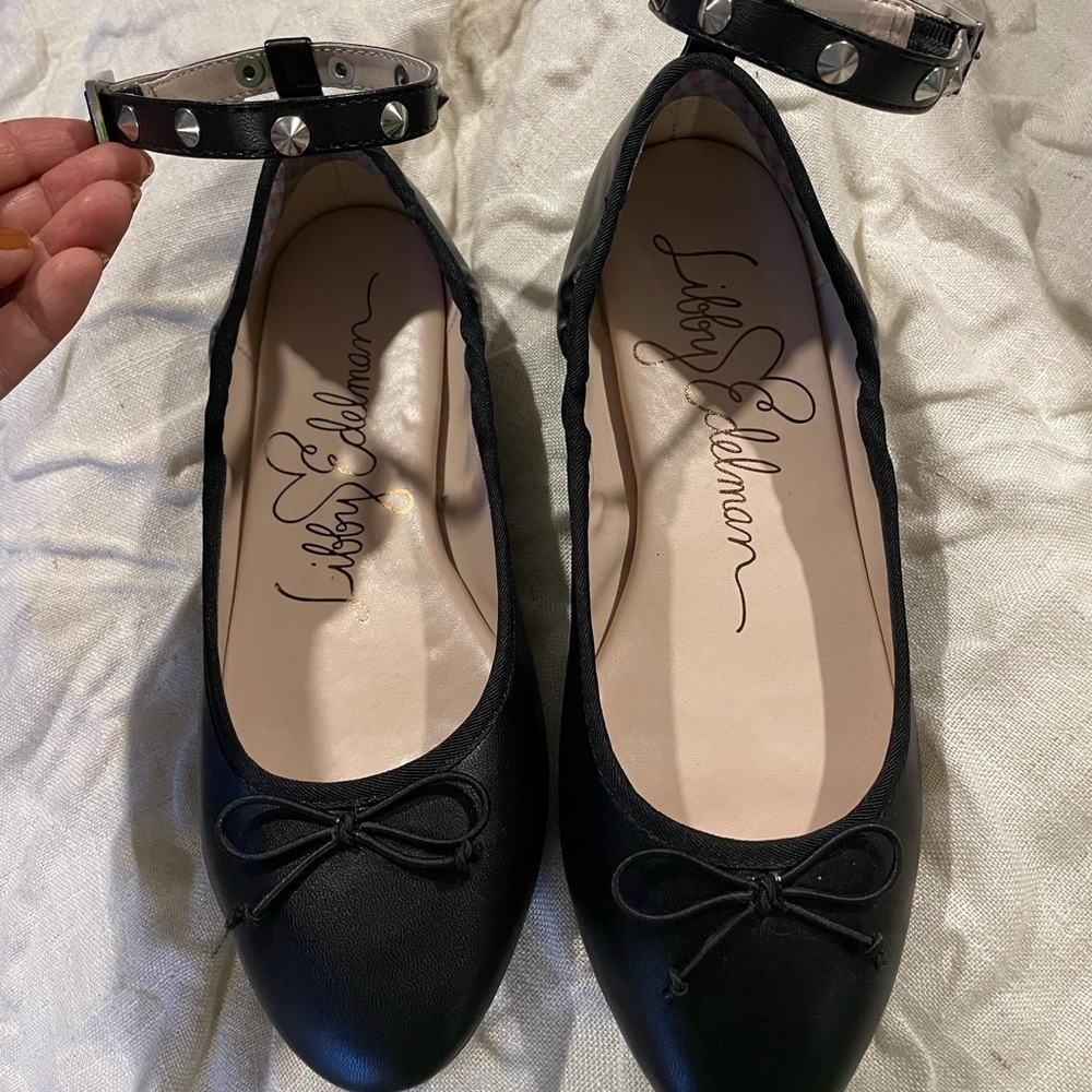 Libby. Edelman ShoesStudded Libby Edelman Black Ballerina Flats 7.5